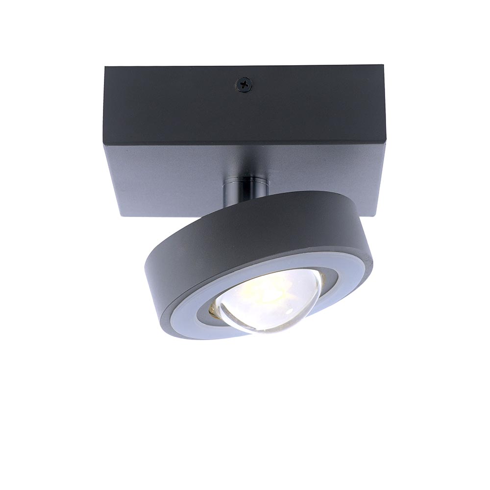 Smart plafondlamp met lens antraciet