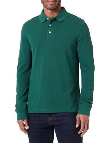 Tommy Hilfiger Herren Poloshirt Langarm Slim Basic, Grün (Ornamental Green), XS