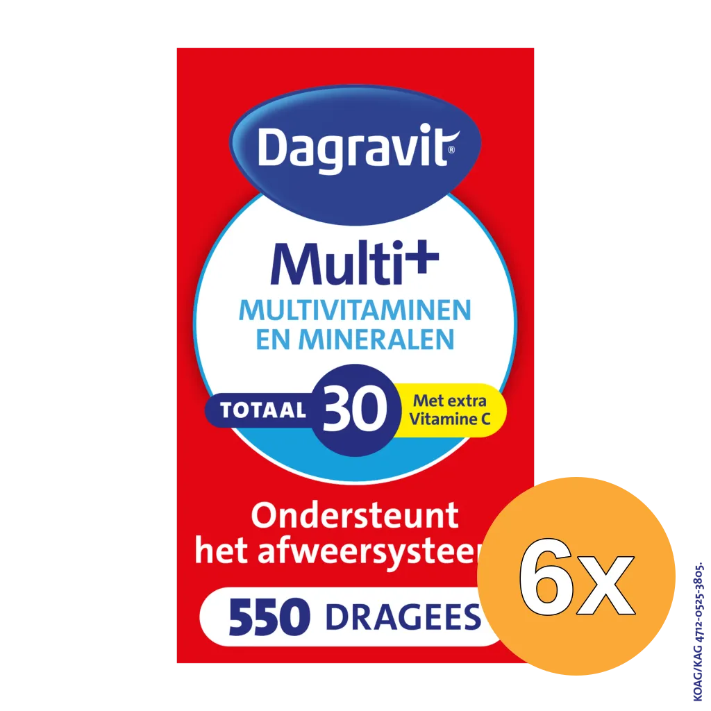 6x Dagravit Totaal 30 Multivitaminen (500 dragees)