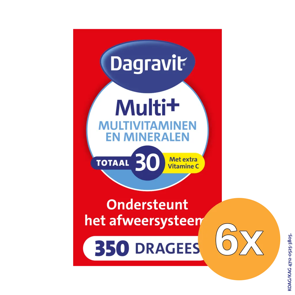 6x Dagravit Totaal 30 Multivitaminen (350 dragees)