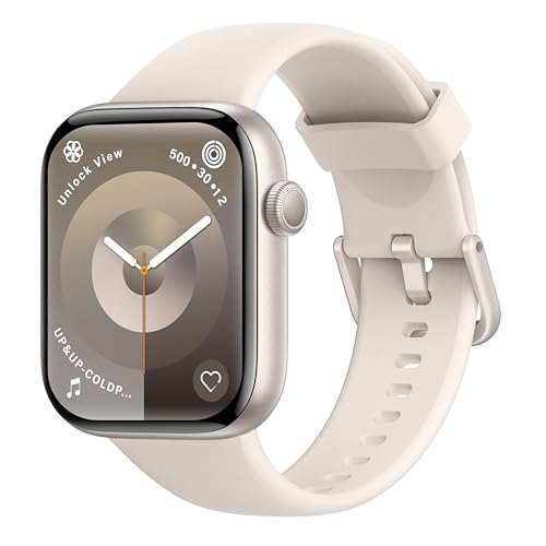 AcclaFit Smartwatch Damen Herren, 1,85" HD Touch Fitnessuhr mit Telefonfunktion, 140+Sportmodi Smart Watch Fitness Tracker mit Pulsmesser Schlafmonitor Schrittzähler,IP68 Fitnessuhr für iOS Starlight