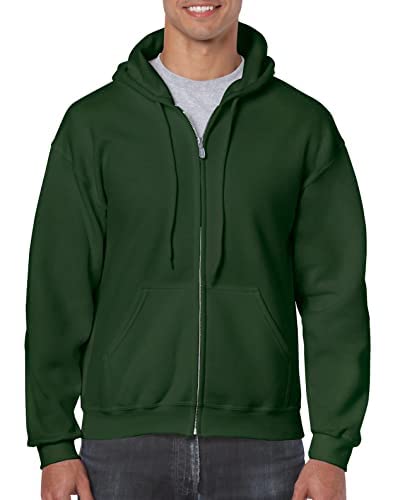 Gildan Fleece Zip Hoodie Sweatshirt Style G18600, Grün (Forest Green), Medium
