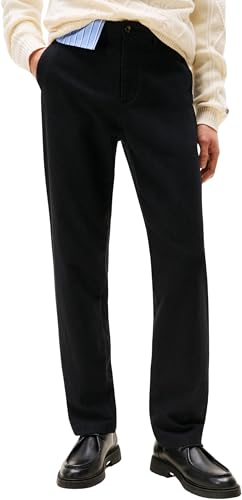 Tommy Hilfiger Herren Chino Hose Brushed Melange Denton Straight Fit, Blau (Desert Sky Heather), 35W/32L