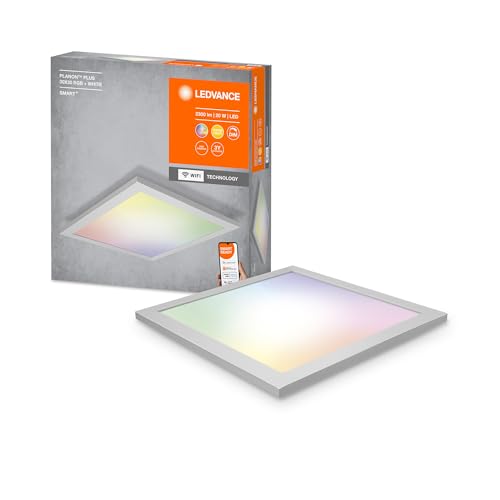 Ledvance Smarte LED Panel Leuchte mit WiFi Technologie für Innen, Lichtfarbe änderbar (3000-6500K), RGB Farben änderbar,Kompatibel mit Google und Alexa, SMART+ PLANON PLUS MULTICOLOR 30x30cm
