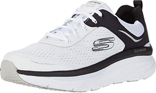 Skechers Herren D'lux Walker Sneaker, Weiß Schwarz, 39.5 EU