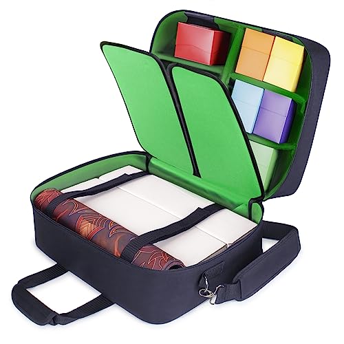 USA Gear XL Trading TCG MTG Deck Box Tasche, Reisetasche, große MTG-Karten-Aufbewahrungstasche mit gepolstertem Schultergurt, anpassbare Innenseite, wetterbeständig, passend für Deckboxen und