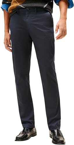 Tommy Hilfiger Herren Chino Hose Denton Printed Structure Straight Fit, Blau (Desert Sky), 34W/36L