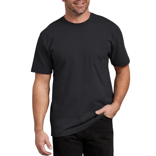 Dickies Kurzärmeliges schweres Herren-T-Shirt mit Rundhalsausschnitt, Schwarz, XL/Tall