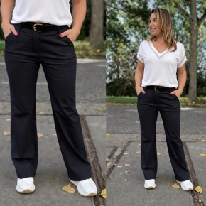 Tesoro uni broek zwart SALE