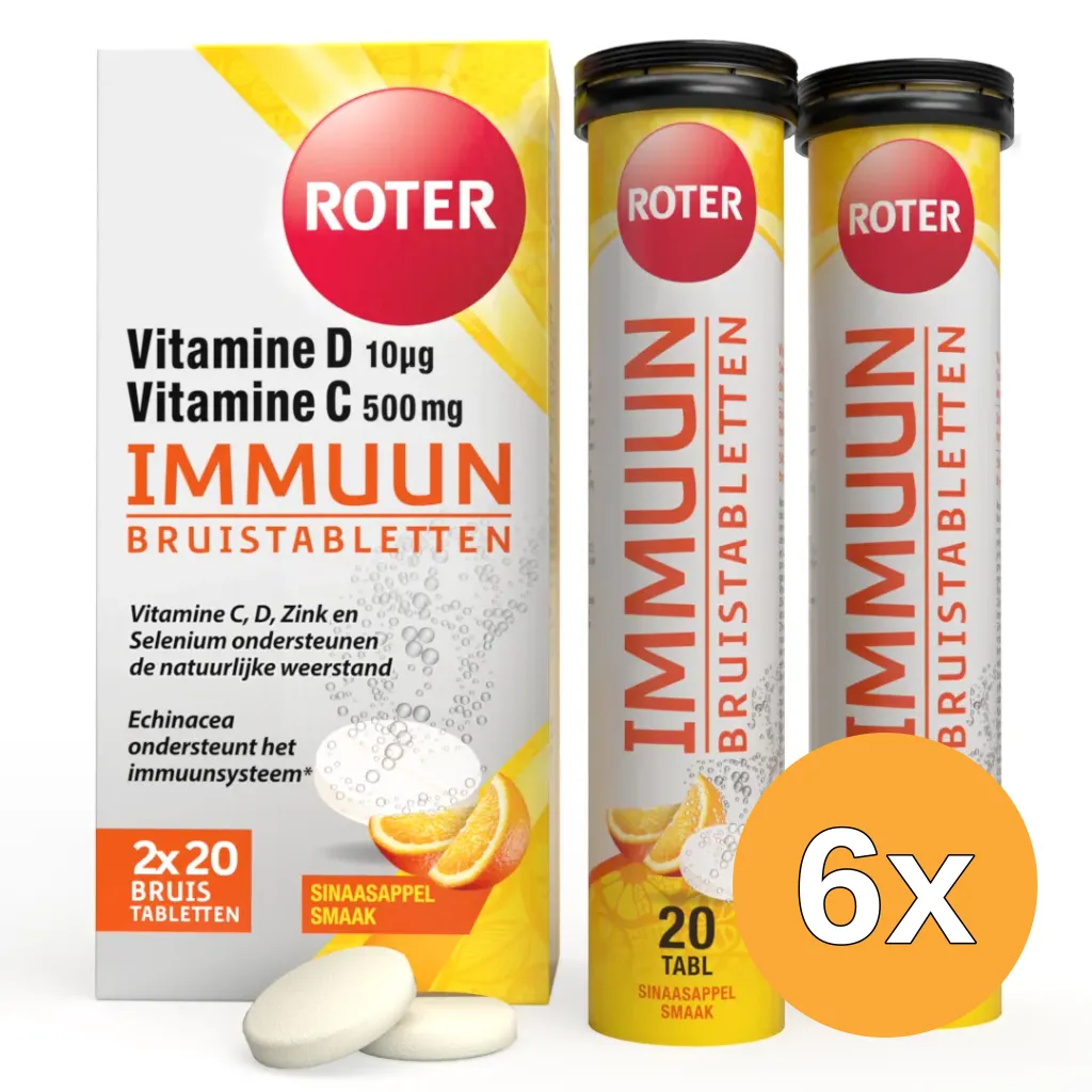 6x Roter Immuun bruistabletten met Vitamine C &amp; D duopack (20 stuks)