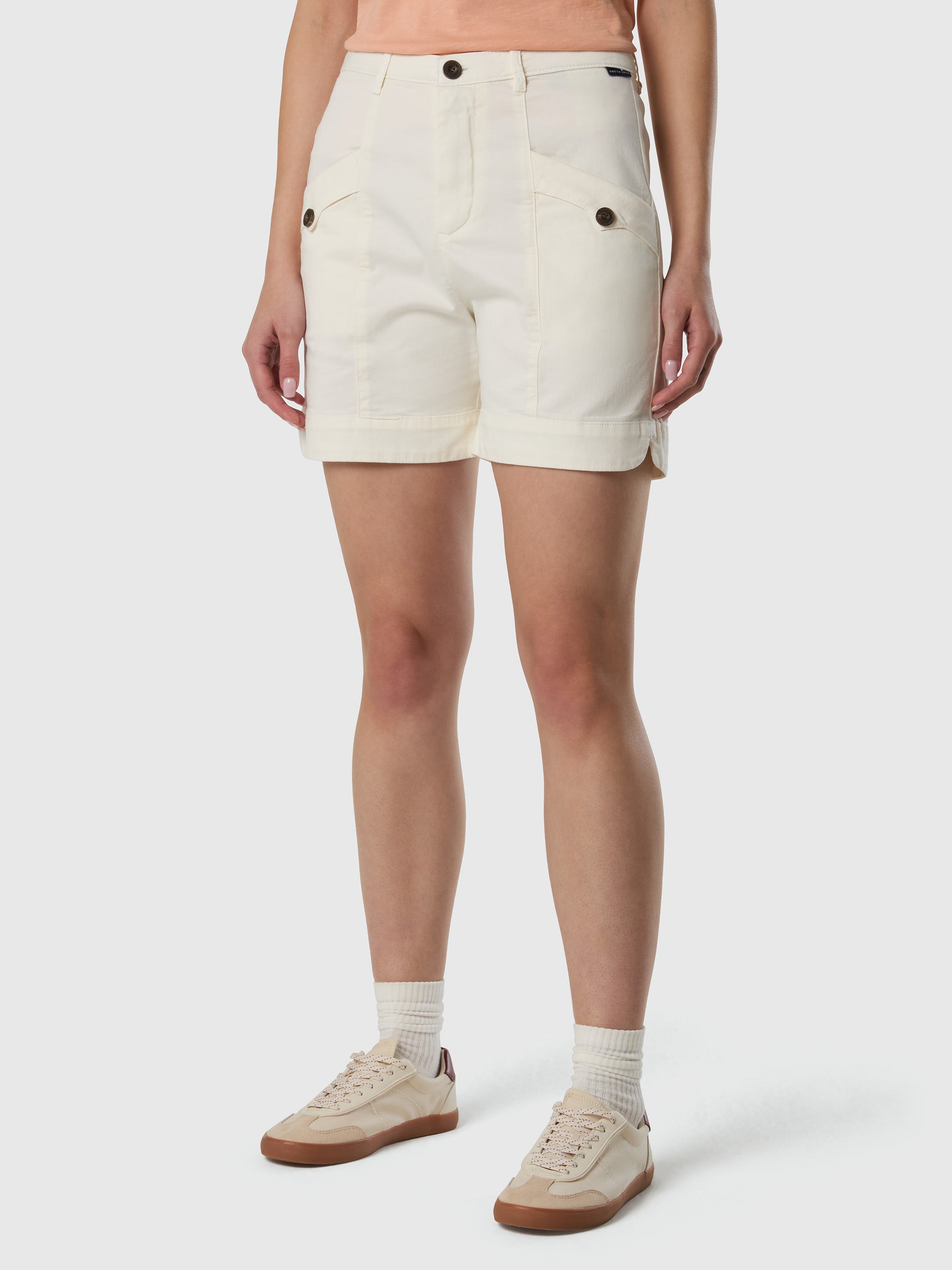 Gabardine cargo shorts