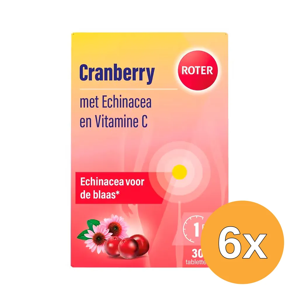 6x Roter Cranberry Vitamine C &amp; Echinacea (30 Tabletten)
