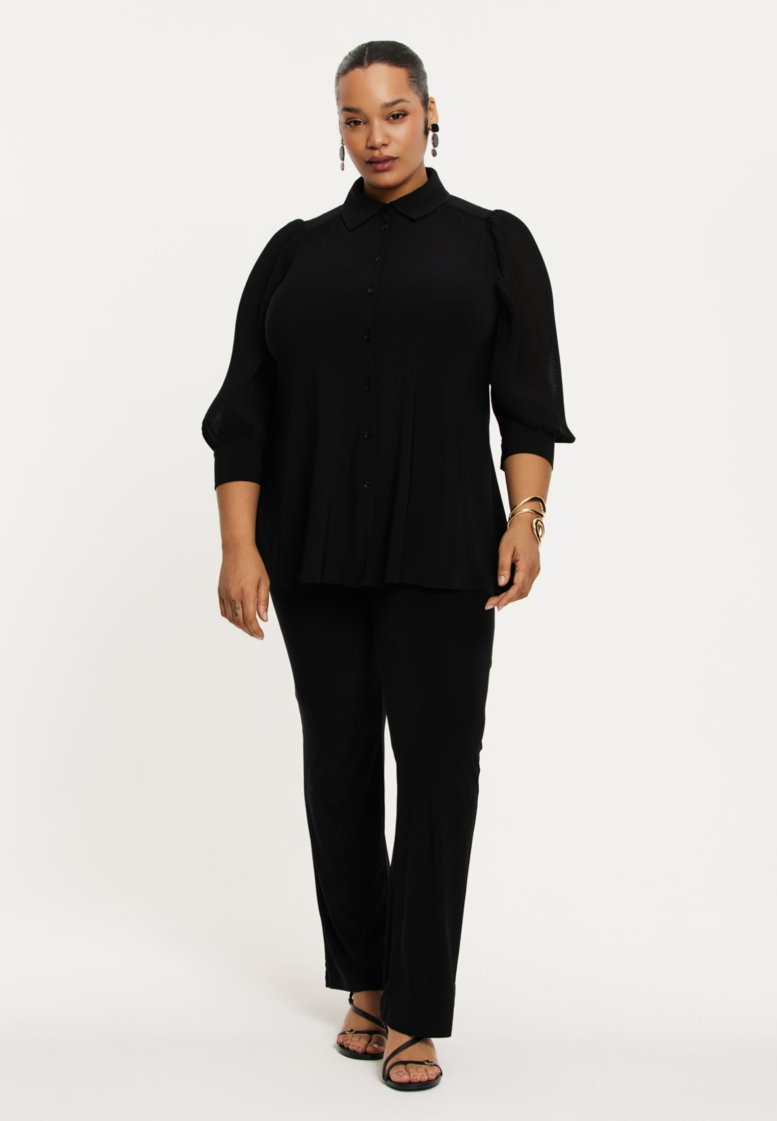 Blouse plissé puffsleeve