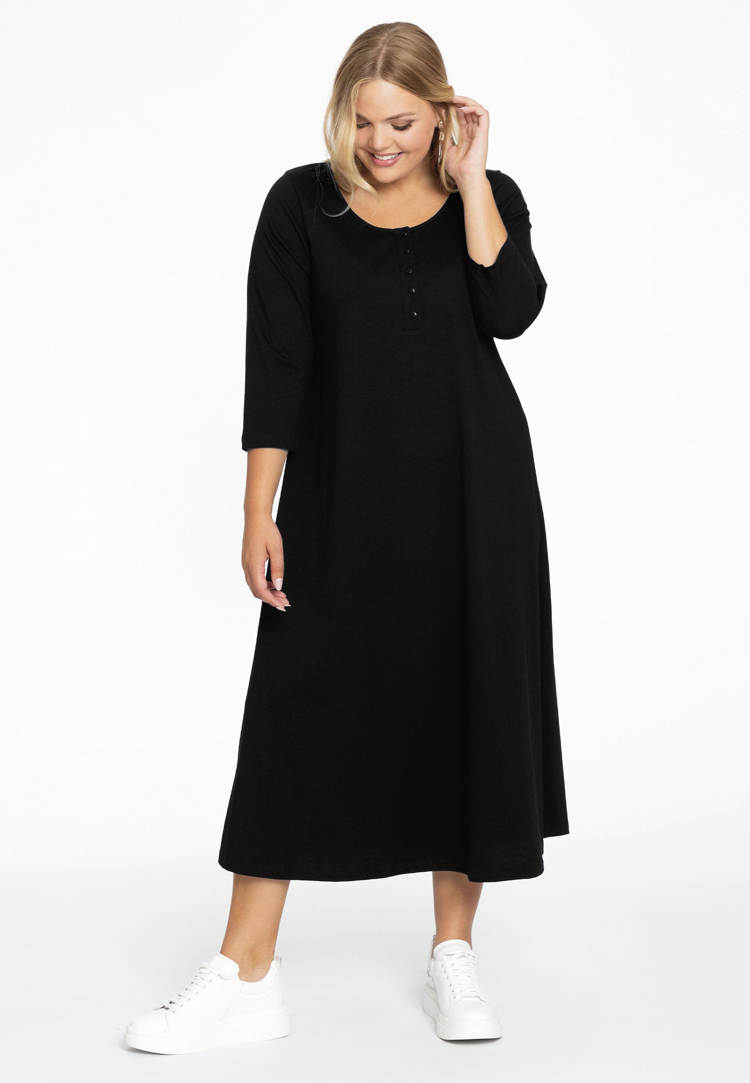 Lange A-lijn jurk COTTON