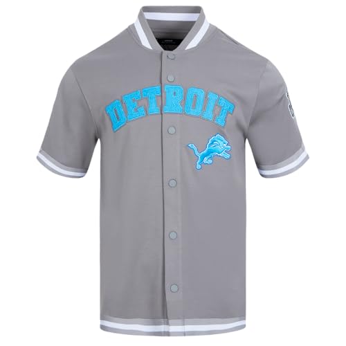 Pro Standard Mens NFL Detroit Lions Classic Chenille Button-down Grau L