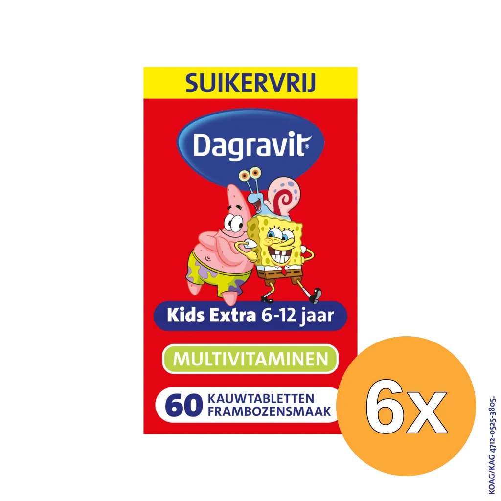 6x Dagravit Kids Extra 6-12 Jaar Multivitaminen (60 tabletten)