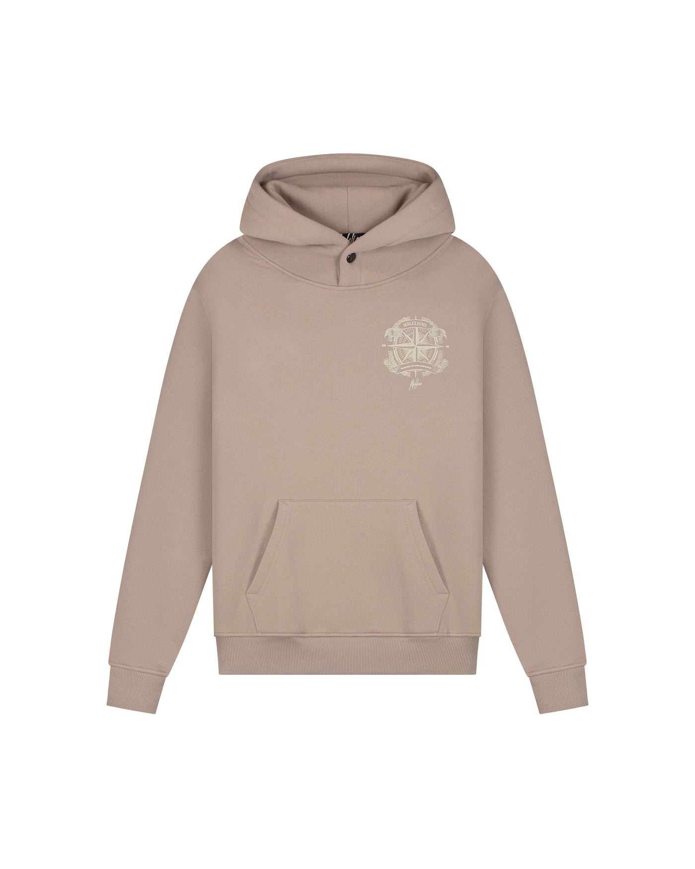 Malelions Men Compass Hoodie | Taupe