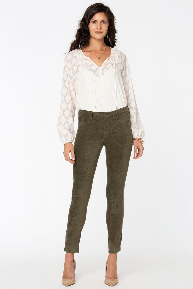 Alina Skinny Groen Faux Suède | Martini Olive