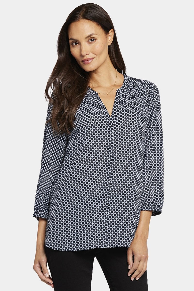 Pintuck Blouse Grafische Print | Diamond Peak