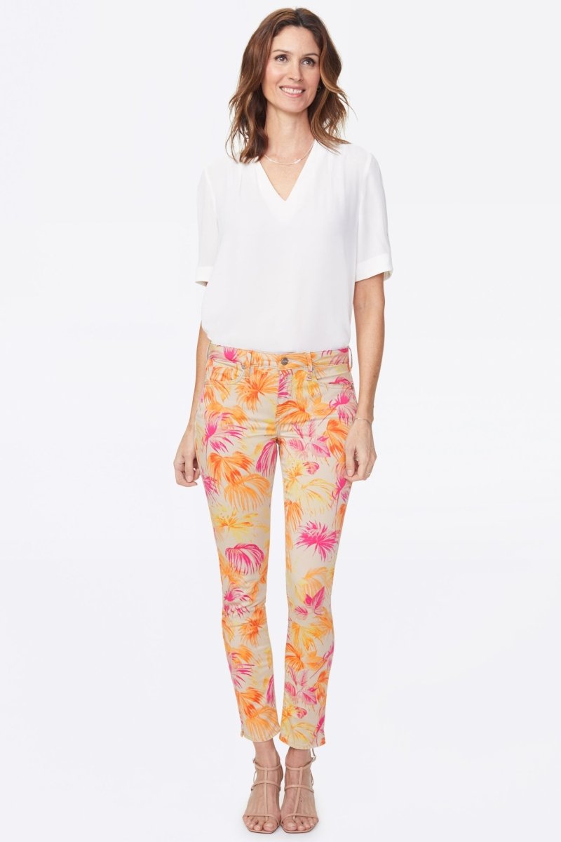 Alina Skinny Ankle Ankle Jeans Print Premium Denim | Beach Garden Clementine