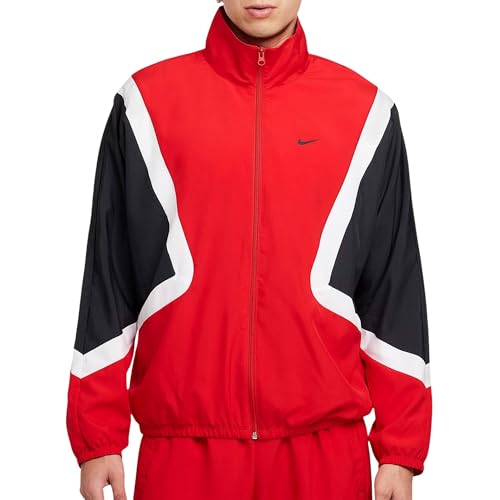 Nike Herren Dri-Fit Woven Icon Strtfv Basketballjacke, Red/Black/White, L