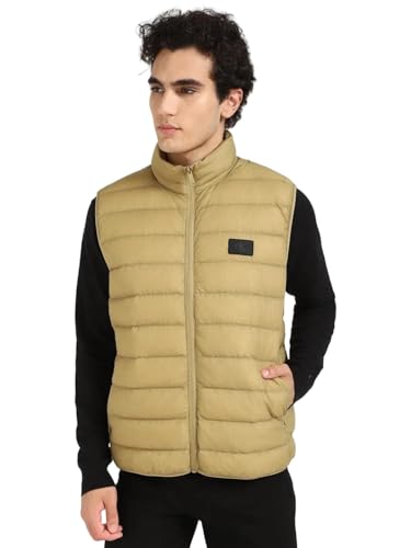 Calvin Klein Herren Weste Down Vest Steppweste, Grün (Gothic Olive), XL