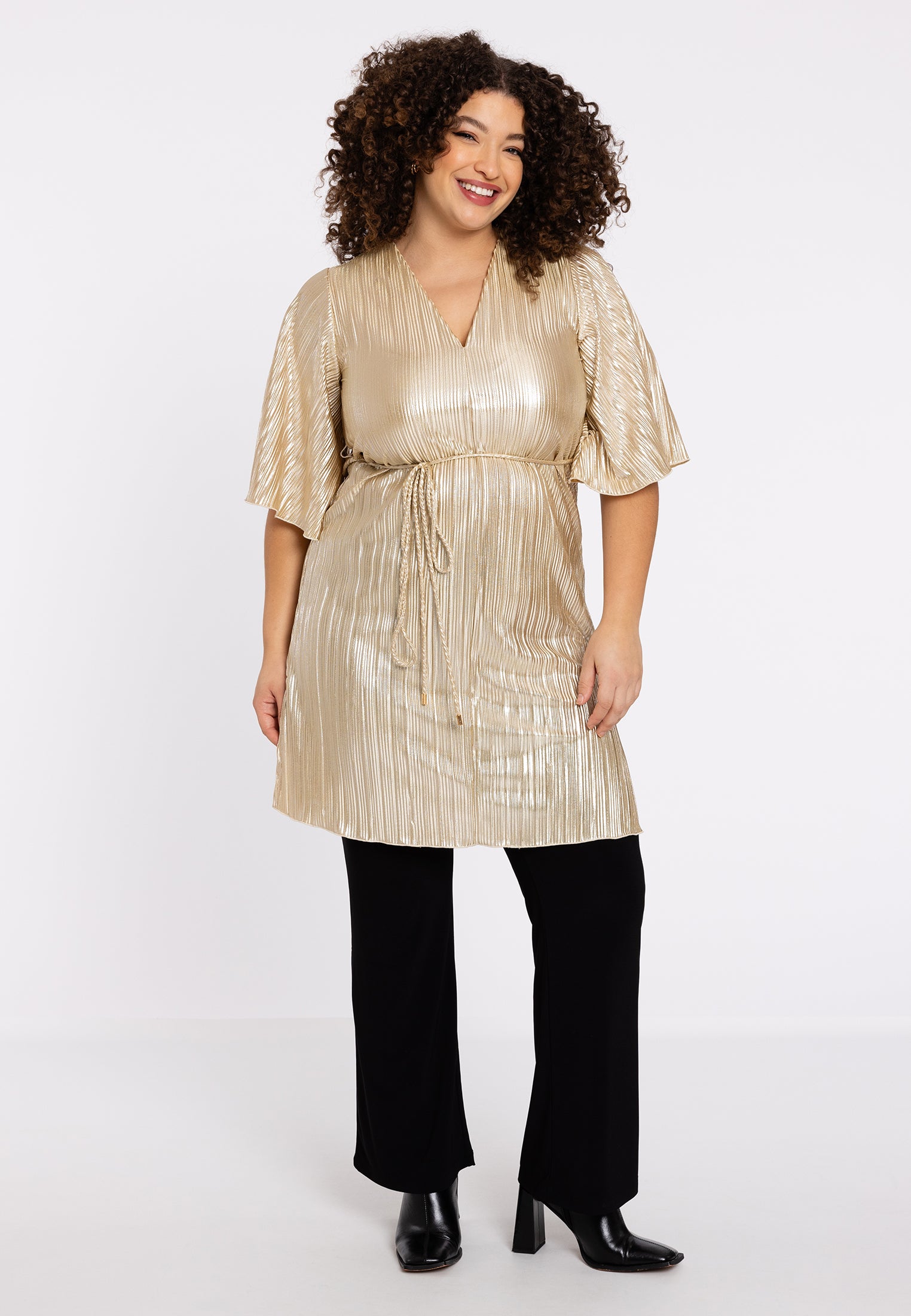 Tuniek wide bottom plisse HANNELORE