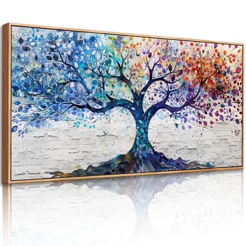 JHHUAMO Baum des Lebens Bilder mit Rahmen Wohnzimmer Schlafzimmer 50x100 cm