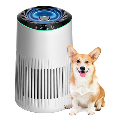 MERONTE Luftreiniger für Schlafzimmer, Allergischer Luftreiniger, Mattweiß
