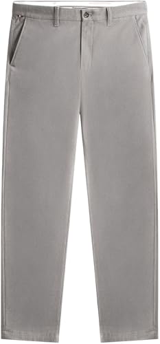 Tommy Hilfiger Herren Chino Hose Denton Brushed Marl Straight Fit, Grau (Hydrogen Grey), 33W/36L