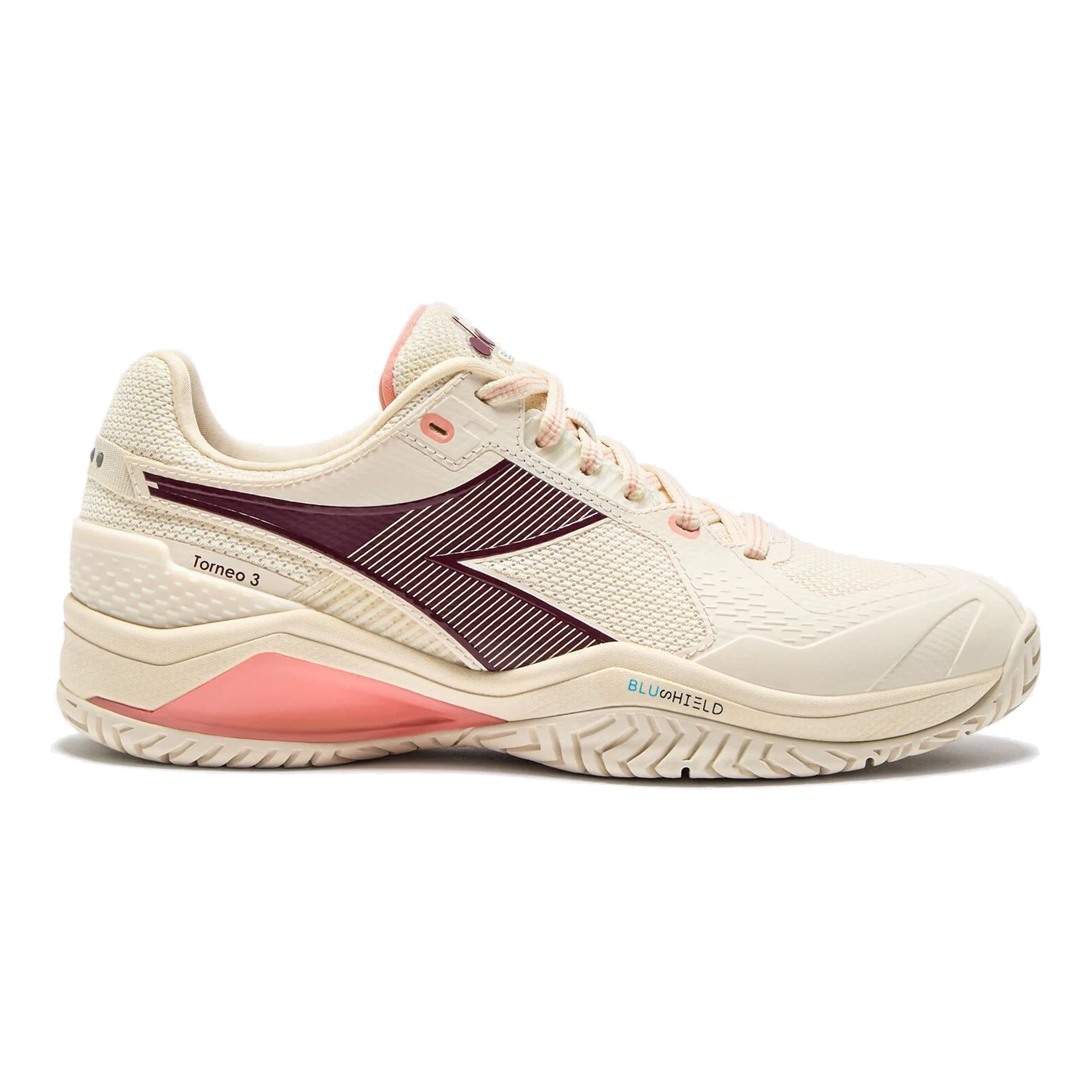 Blushield Torneo 3 All Court Shoe Women-White,Dark Red
