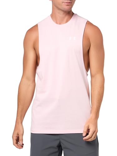Under Armour Sportstyle Herren-T-Shirt, Linke Brust, abgeschnitten, (647) Prime Pink/Weiß, Klein