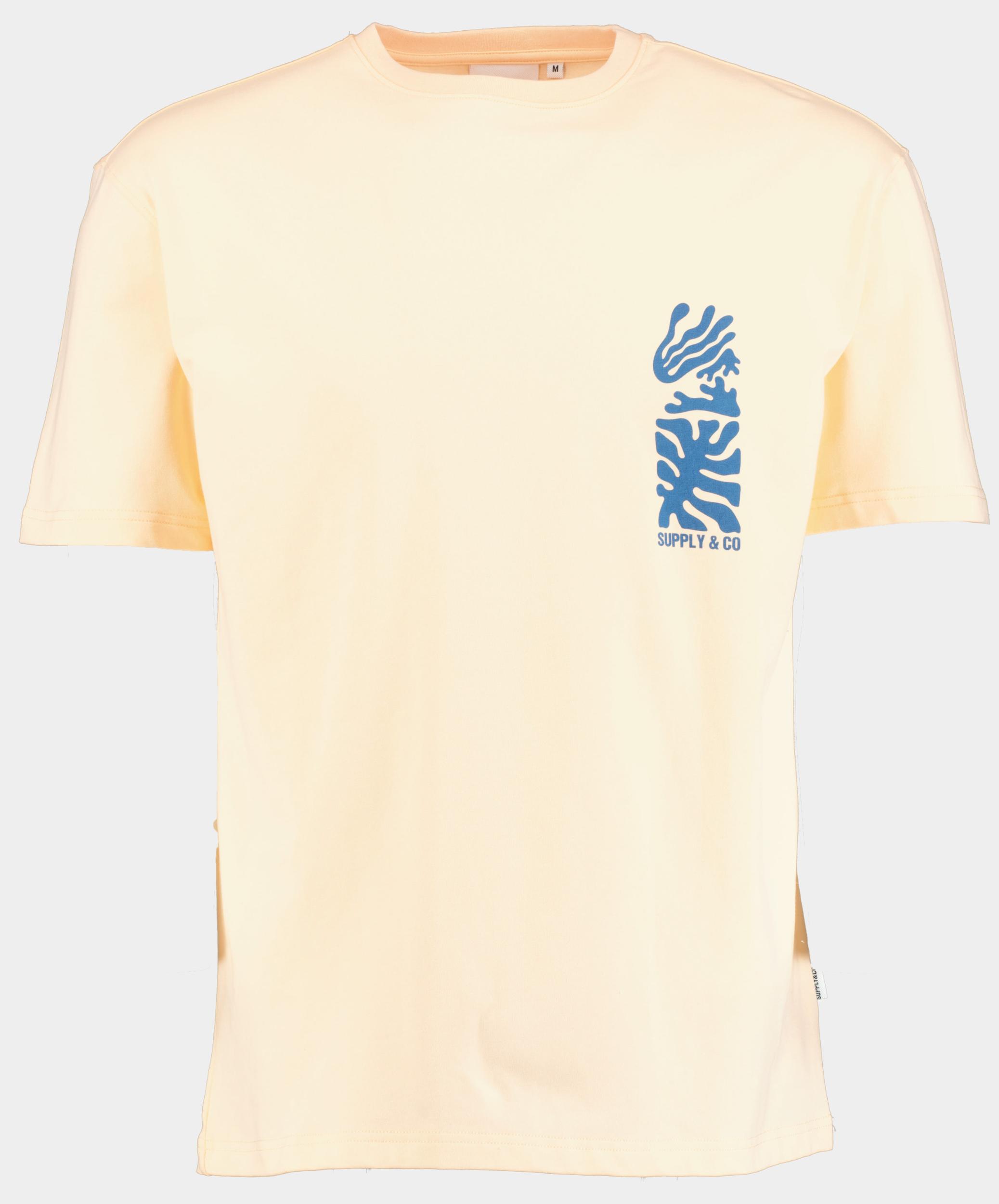 50% Korting Supply & Co. T-shirt Korte Mouw Oranje Thorn T-shirt Chestprint 25108TH02/735 Apricot | Bos Men Shop