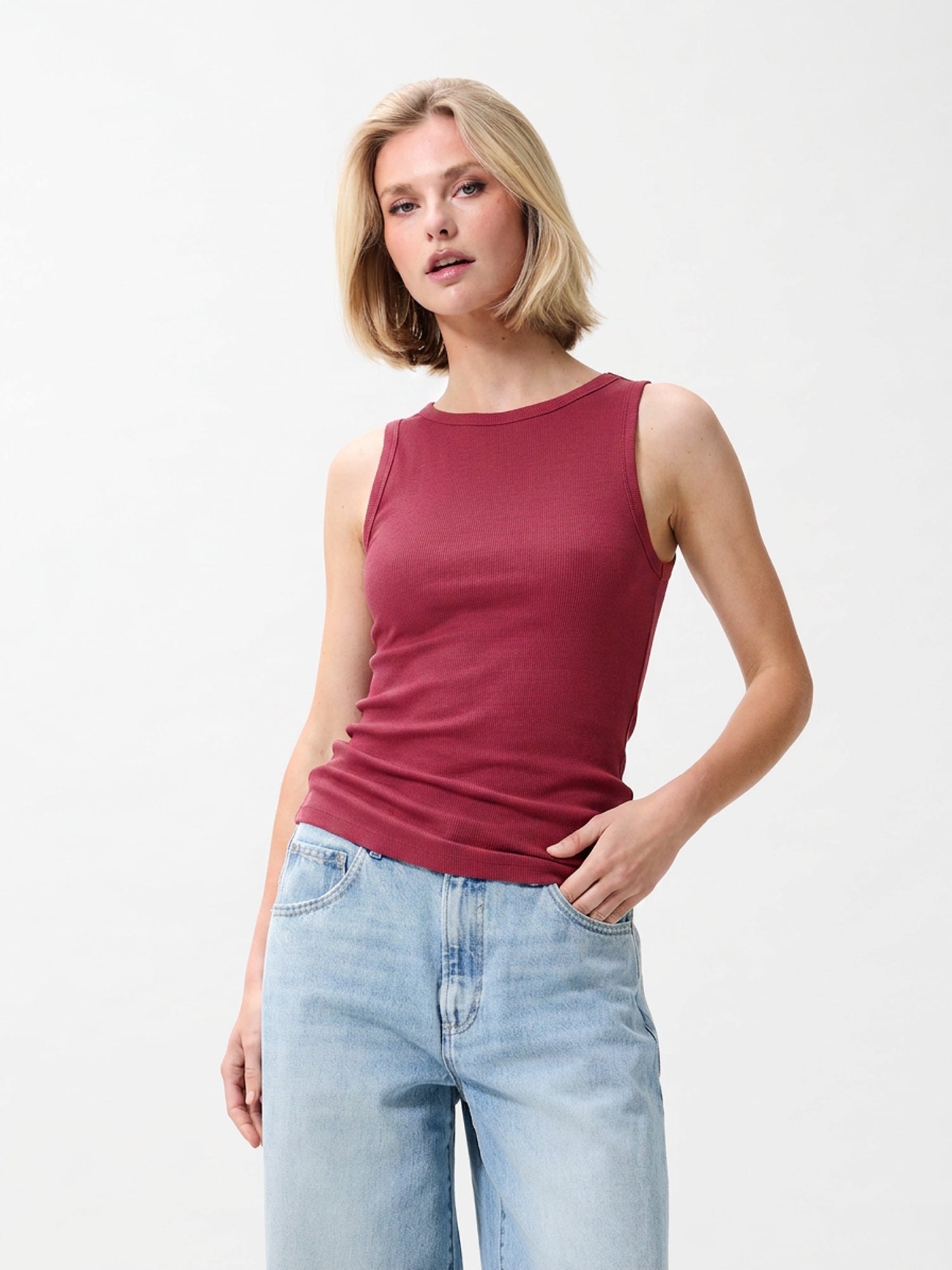 Classic rib singlet | Cranberry Juice