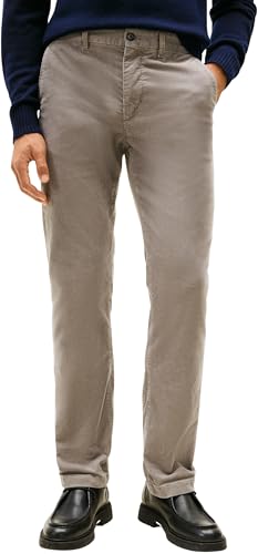 Tommy Hilfiger Herren Chino Hose Denton Corduroy Straight Fit, Grau (Hydrogen Grey), 29W/32L