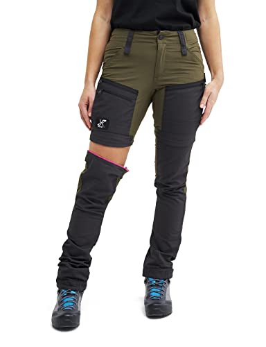 RevolutionRace Damen RVRC GP Pro Zip Off Pants, strapazierfähige, belüftete und wandelbare Hose für alle Outdoor-Aktivitäten, Dark Olive, XL