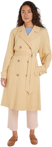 Tommy Hilfiger Damen Mantel Trenchcoat, Beige (Harvest Wheat), 38