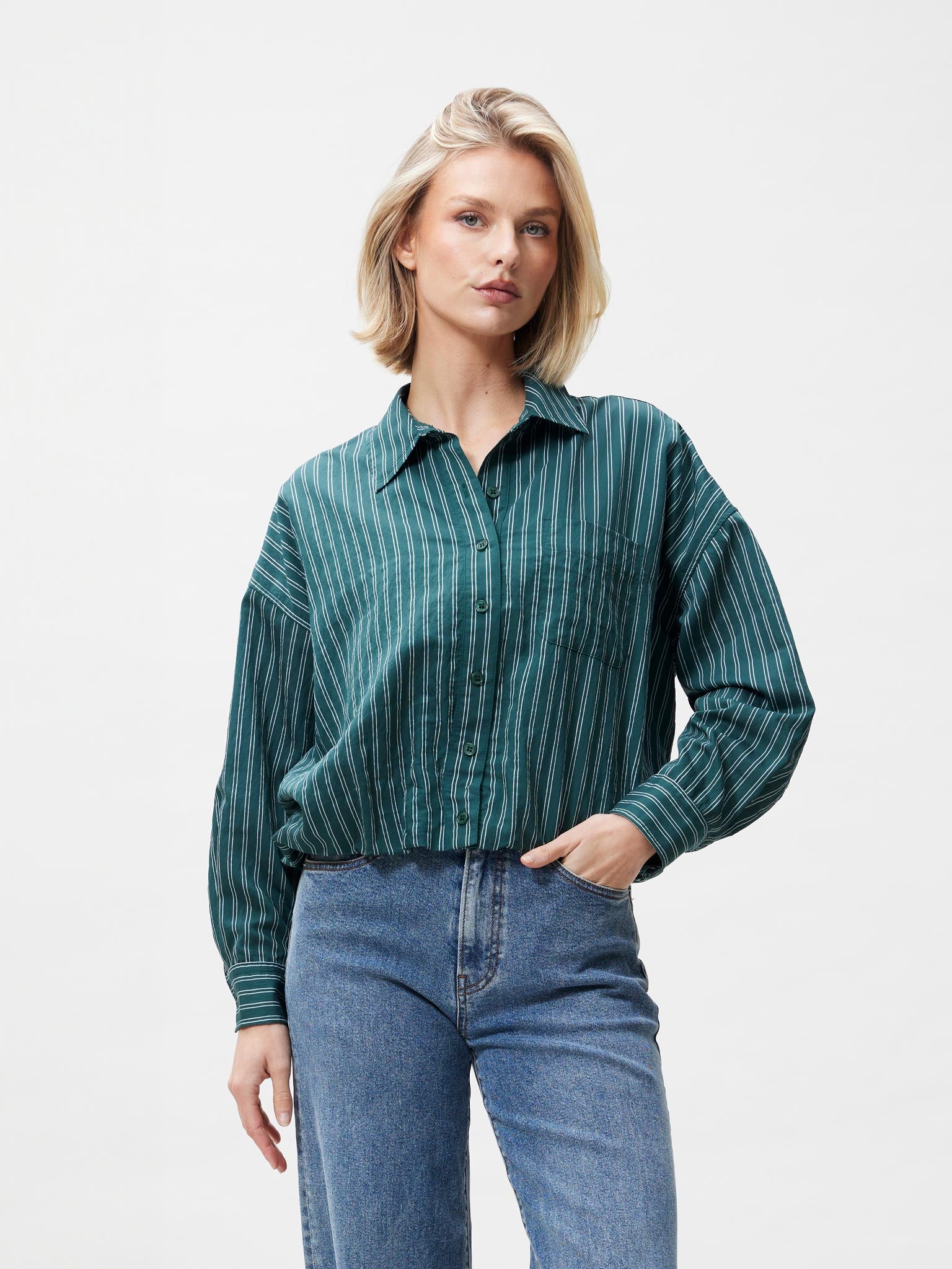 Blouse met tuck in effect | Sea Moss