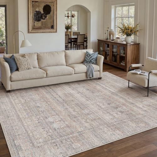 PureCozy Vintage Teppich Wohnzimmer 200x300cm Lila Groß Carpets rutschfest
