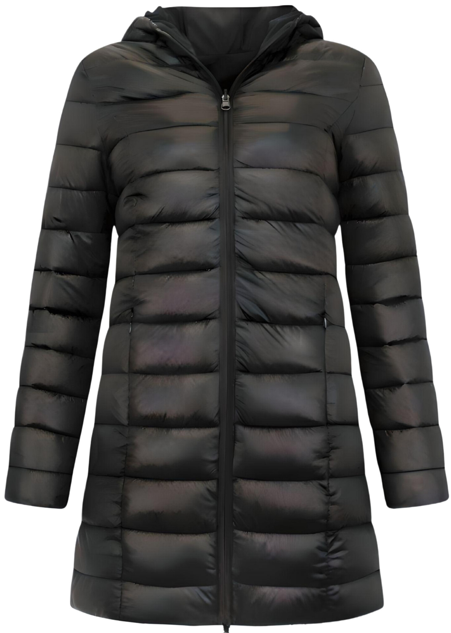 Long Puffer Coat Dames Parka - Slim Fit - 2161A - Zwart