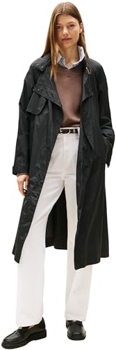 Tommy Hilfiger Damen Trenchcoat Nylon Packable Windbreaker, Schwarz (Black), XL