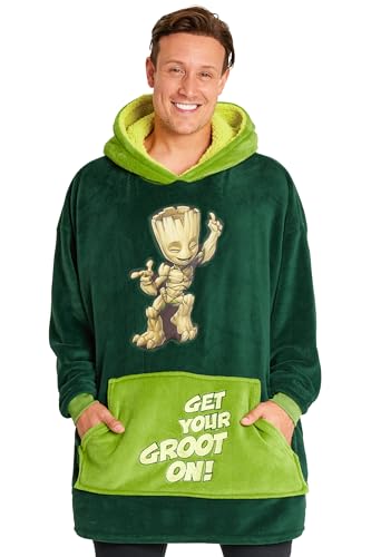 Marvel Avengers Übergroße Herren Hoodie Decke mit Ärmeln - Stitch Oversized Kapuzenpullover Fleece Tragbare Decken für Teenager - Geschenke für Fans (Grün)