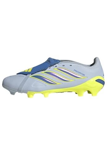 adidas Unisex Predator League Fold-Over Tongue Firm Ground Football Boots, Crystal Sky/ray Blue/Team solar Yellow 2, 48 EU