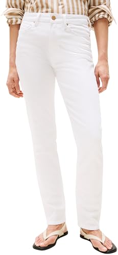 Tommy Hilfiger Damen Jeans Hose White Slim Mid Rise, Weiß (White), 30W/28L