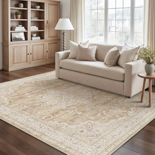 PureCozy Braun Teppich Wohnzimmer 160x230cm Waschbarer Wohnzimmerteppich