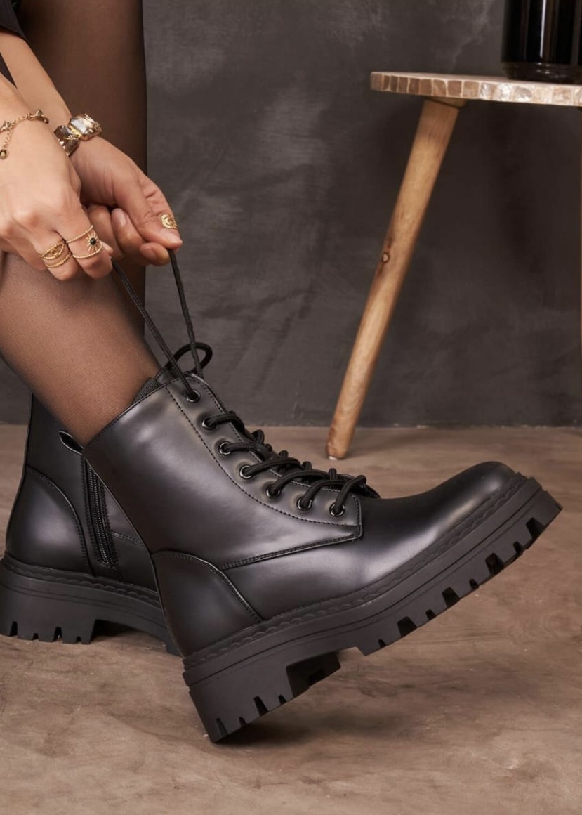 Elise Store PU Veterlaarzen Michelle - Zwart