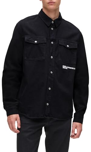 Karl Lagerfeld Jeans Herren Karlismall Overshirt Schwarz/Schwarz XL