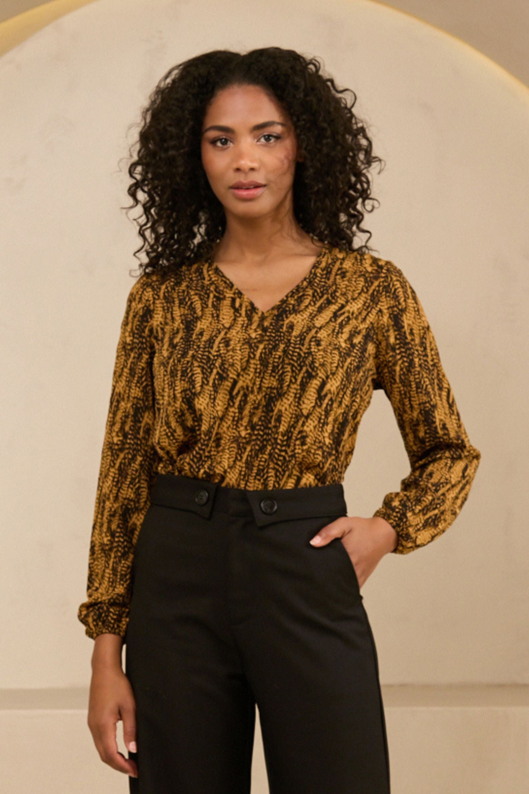 Blouse Agnes | Feathers Print