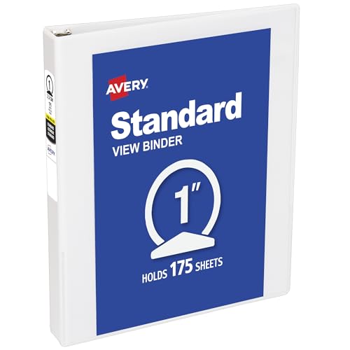 Avery Economy View 3-Ringbuch, 2,5 cm runde Ringe, 1 weißer Ordner (05711)