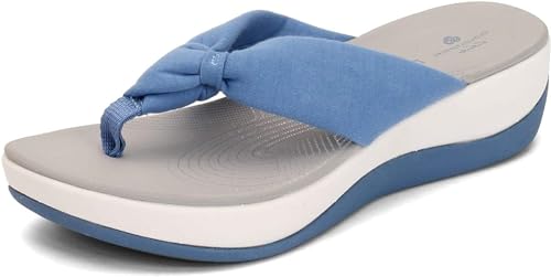 Clarks Damen Arla Glison Plattform, Blau-melierter Stoff, 37 EU